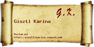 Gisztl Karina névjegykártya